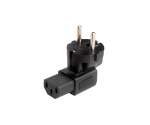 Power adapter, mains adapter cold appliance plug C13 to CEE 7/7 90° safety plug