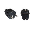 Stromadapter, Netzadapter Schutzkontaktstecker CEE 7/7 auf C5 Mickey Maus