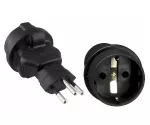 Power adapter Switzerland CEE 7/3 socket to CHE type J 10A 10A fuse, black