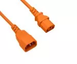 Kaltgerätekabel C13 auf C14, VDE, orange, 0,5m IEC 60320-C13/C14, Verlängerung, 0,75mm²