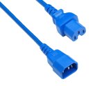 Câble pour appareils chauds C14 sur C15, 1mm², H05V2V2F3G 1mm², rallonge, 1,5m, bleu