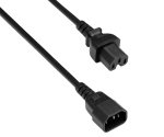 Kabel pro teplé spotřebiče C14 až C15, 1mm², 1,5m, černý H05V2V2F3G 1mm², prodlužovací kabel