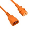 Cable de aparato caliente C14 a C15, 1mm², VDE, naranja, IEC 60320-C14/C15, prolongación, 2,00m, naranja