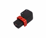 IEC-LOCK IEC60320-C13 plug, right or left-handed, for mounting with locking mechanism