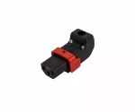 IEC-LOCK Spina IEC60320-C13, connettore montabile dal basso o dall'alto con meccanismo di blocco