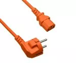 Netzkabel CEE 7/7 auf C13, 0,75mm², orange, 0,5m CEE 7/7 90°/IEC 60320-C13, VDE