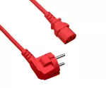 Netzkabel CEE 7/7 auf C13, 0,75mm², rot, 0,5m CEE 7/7 90°/IEC 60320-C13, VDE