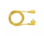 Power cord Europe CEE 7/7 90° to C13, 0,75mm², VDE, yellow, length 1,80m