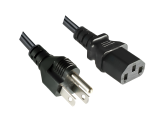 Power Cable America USA NEMA 5-15P, Type B to C13, AWG14, SJT, Approvals: UL/CSA, black, length 1.80m