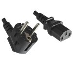 Power cord Europe LSZH, CEE 7/7 90° to C13, 1mm², VDE, black, length 5,00m