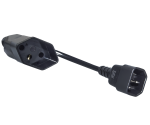 Power cord Switzerland type J to C14, 0,75mm², approval: SEV, black, length 0,30m