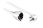 Prodlužovací kabel s uzemňovacím kontaktem 1,5 mm², 5 m, CEE 7/7 90° na CEE 7/3, zástrčka do zásuvky, bílý