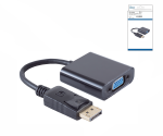 DINIC Adapter, DisplayPort auf VGA, 15cm, DP Stecker auf VGA Buchse, schwarz