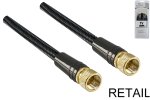 Premium SAT Koaxialkabel F Stecker auf Stecker, DINIC Dubai Range, vergoldet, schwarz, Länge 1,00m, Blister