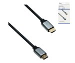 HDMI 2.1 Kabel, 2x Stecker Aluminiumgehäuse, 1m 48Gbps, 4K@120Hz, 8K@60Hz, 3D, HDR, DINIC Box