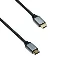 HDMI 2.1 kabelis, 2x kištukas, aliuminio korpusas, 5 m, 48 Gbps, 4K@120Hz, 8K@60Hz, 3D, HDR, DINIC Polybag
