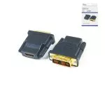 Adaptor HDMI tip A cu 19 pini pentru mufă DVI cu contacte placate cu aur, negru, cutie DINIC (carton)