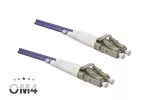 Optický kábel OM4, 50µ, LC/LC konektor multimode, fialový, duplex, LSZH, 100m