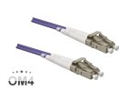 Kabel światłowodowy OM4, 50µ, złącze LC/LC wielomodowe, fioletowy, dupleks, LSZH, 2m