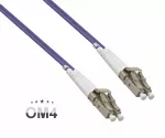 Cavo in fibra ottica OM4, 50µ, connettore LC / LC multimodale, eric violet, duplex, LSZH, 2m