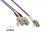 LWL Kabel OM4, 50µ, LC / SC Stecker Multimode, erikaviolett, duplex, LSZH, 1m