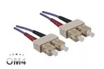 Optický kábel OM4, 50µ, SC / SC konektor multimode, eric violet, duplex, LSZH, 50m