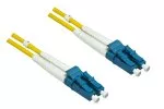 Optický kabel OS1, 9µ, konektor LC/LC, jednovidový, duplexní, žlutý, LSZH, 3m