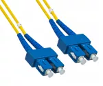 FO cable OS1, 9µ, SC / SC connector, single mode, duplex, yellow, LSZH, 1m