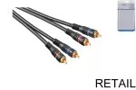 Câble de connexion audio 2x RCA mâle à 2x mâle, cuivre OFC, noir, 2,00m