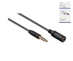 Przedłużacz audio 3,5 mm jack stereo wtyk-gniazdo, czarny, długość 2,00 m, DINIC Box