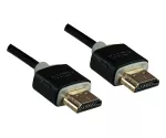 Super Slim καλώδιο HDMI 1.4 αρσενικό προς αρσενικό, DINIC Monaco Range, AWG 36, OD 3.6mm, μαύρο, μήκος 1.00m, συσκευασία blister