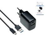 USB PD/QC 3.0 Ladeadapter inkl.  A auf C Kabel 20W, 3,6V~5,9V/3A; 6~9V/2A; 9V~12V/1,5A