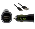 USB autós gyorstöltő, töltőadapter + USB kábel 1.00m, bemenet 12V DC, kimenet 5V 1.5A/9V 1.5A/12V 1.2A