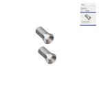 Conector F twist-on pentru cablu 7,3mm, cupru, lungime 20mm, cantitate: 2 bucăți, cutie de carton