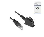 Câble de raccordement DINIC pour routeur DSL / VDSL, 2 pôles occupés (8P2C) broches 4 et 5, noir, longueur : 10,00m, boîte en carton