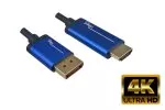 Prémiový kábel Displayport 1.4 na HDMI, 4K@60Hz, 3D, HDR, pozlátené kontakty, čierny, dĺžka 2,00 m, blistrové balenie