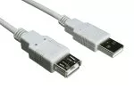 USB 2.0-forlænger A han til A hun, UL 2725, 28 AWG/2C, 26 AWG/2C, grå, 2,00m