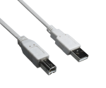 Kabel DINIC USB 2.0 od zástrčky A po zástrčku B, 28 AWG/2C, 26 AWG/2C, šedý, 1,80 m