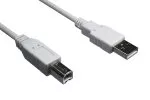 Kabel DINIC USB 2.0 od zástrčky A po zástrčku B, 28 AWG/2C, 26 AWG/2C, šedý, 3,00 m