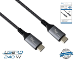 Kábel DINIC USB C 4.0, 240W PD, 40Gb/s, 1,5 m typ C na C, hliníková zástrčka, nylonový kábel, škatuľa DINIC