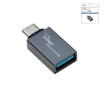 Adapter, USB C Stecker auf USB A Buchse Alu, space grau, DINIC Box