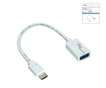 USB adapter type C St. to 3.0 A Bu, white, PB 0.20m, DINIC box