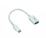 USB-C adapter type C naar 3.0 A aansluiting, OTG-geschikt, wit, 0,20 m, polyzak