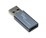 Adapter, USB A male to USB C female aluminum, space grey