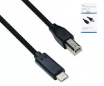 Cavo USB tipo C a spina USB 2.0 B, nero, 0,50 m, confezione DINIC (scatola di cartone)