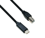 Cabo USB tipo C para ficha USB 2.0 B, preto, 0,50 m, saco plástico