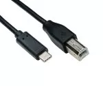 Kábel USB typu C na konektor USB 2.0 B, čierny, 0,50 m, polybag