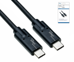 USB 3.2 Kabel Typ C auf C Stecker, bis 20 GBit/s u. 100W (20V/5A) Aufladung, schwarz, 0,50m, DINIC Box (Karton)