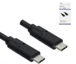 Câble USB 3.2 type C vers C mâle, jusqu'à 20 GBit/s et 100W (20V/5A) de charge, noir, 0,50m, DINIC Box (carton)