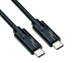 USB 3.2 Kabel Typ C auf C Stecker, bis 20 GBit/s u. 100W (20V/5A) Aufladung, schwarz, 0,50m, Polybag